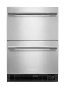 4.2 Cu. Ft. 24-Inch Undercounter Double-Drawer Refrigerator/Freezer with Automatic Ice Maker in Stainless Steel